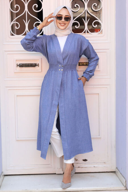 İndigo Blue Modest Coat 672IM